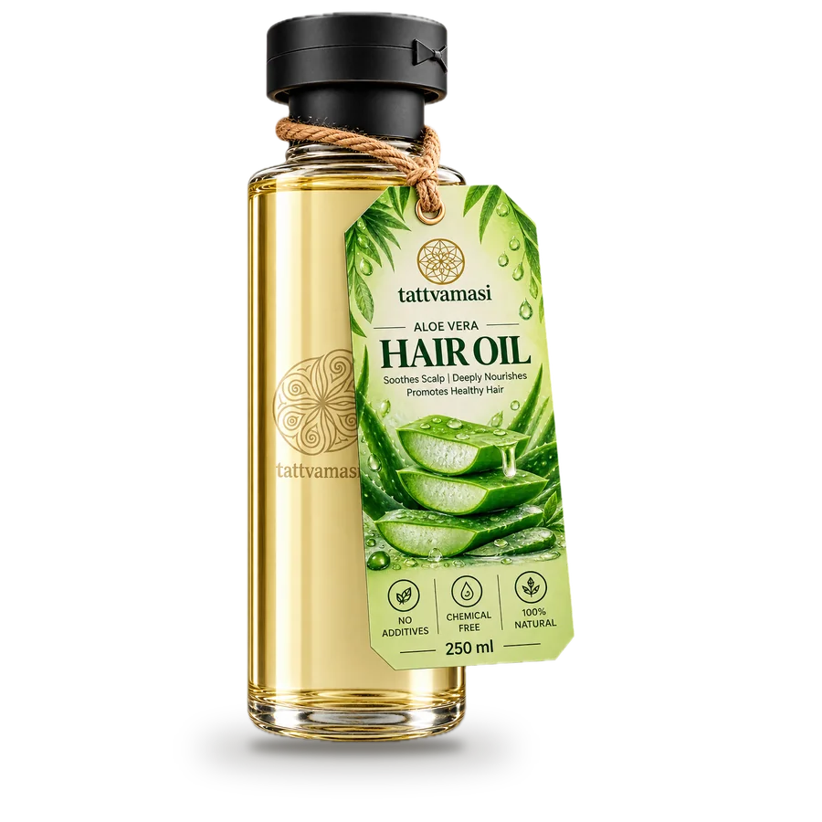 Aloe Vera Hair Oil, front label